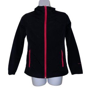 Columbia Sportswear Black Lightweight Jacket Girls 10 12 Windbreaker Pink Hoodie